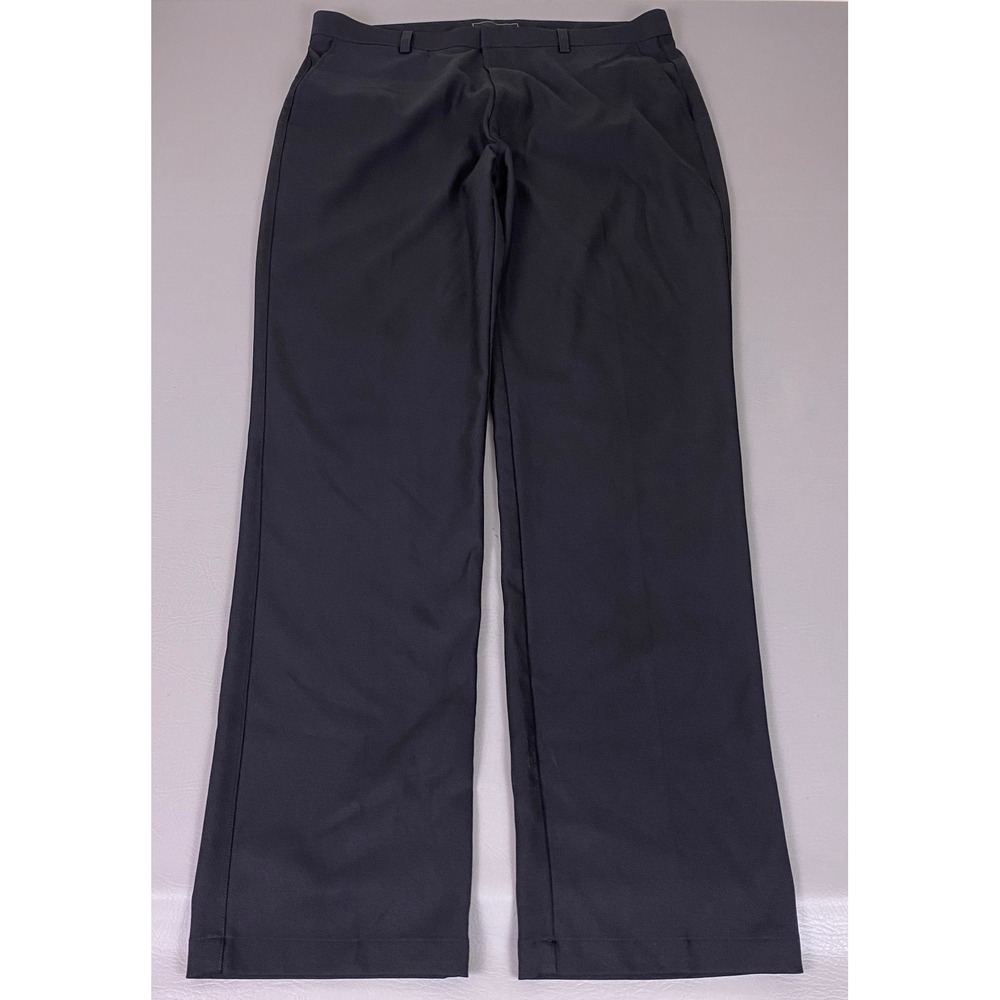 Oobe Dress Pants Mens 38x36 Black Flat Front Straight Leg Trousers Solid Classic